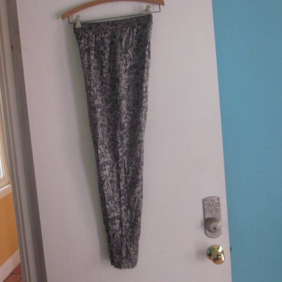 Judy Knapp Vintage Pants Sz S Silver Brocade Pull On Dressy High Rise Trousers - Picture 12 of 13